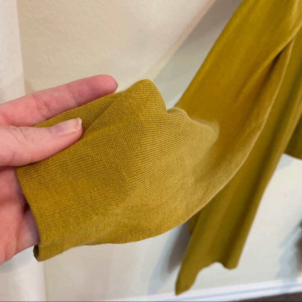BCBGMaxAzria Mustard Yellow Asymmetrical Cardigan - Picture 6 of 9